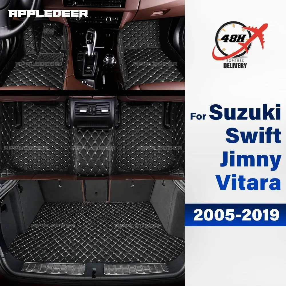 Car Floor Mat Trunk mat For Swift 2005-2018 Jimny 2007-2019 Grand Vitara 2006-2017 Auto Carpet Cover Interior Accessories