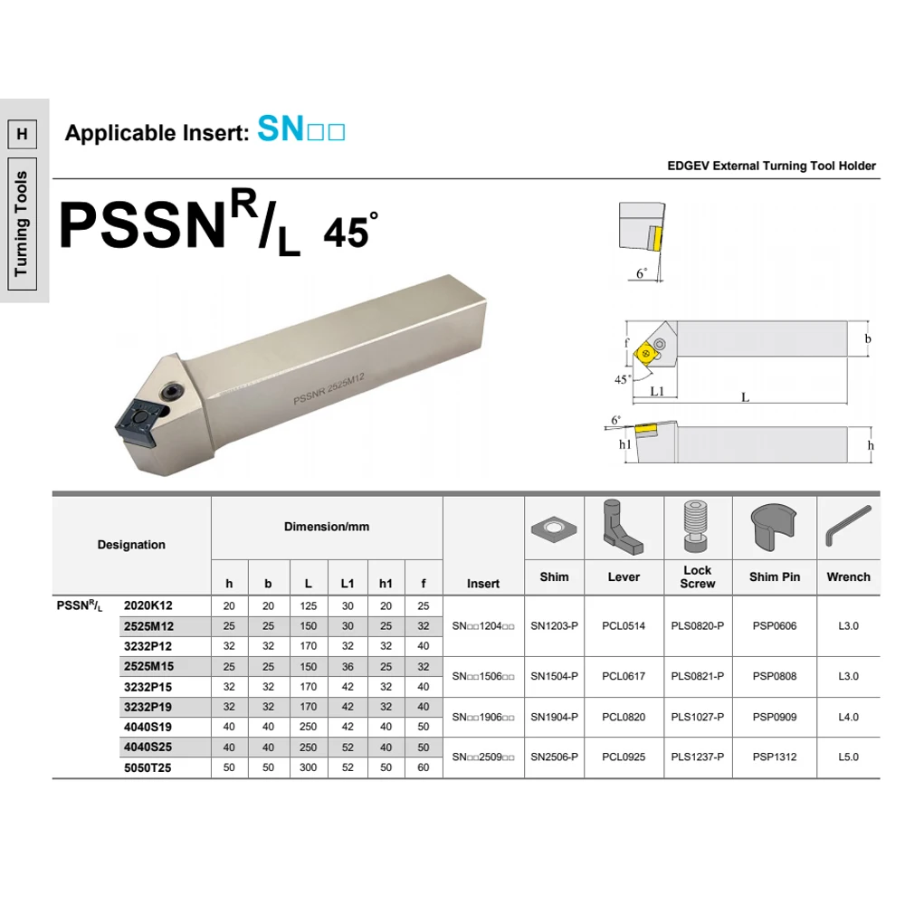 PSSNR2020K12 PSSNR2525M12 PSSNR3232P19 herramienta de torneado PSSNL2525 PSSNR2525 PSSNR3232 PSSNL PSSNR 2525 SNMG portaherramientas torno cnc