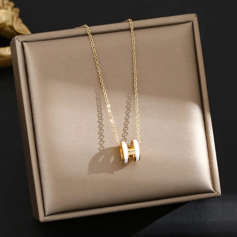 2025 new Chinese high-end H-shaped pendant collarbone chain personalized accessory necklace