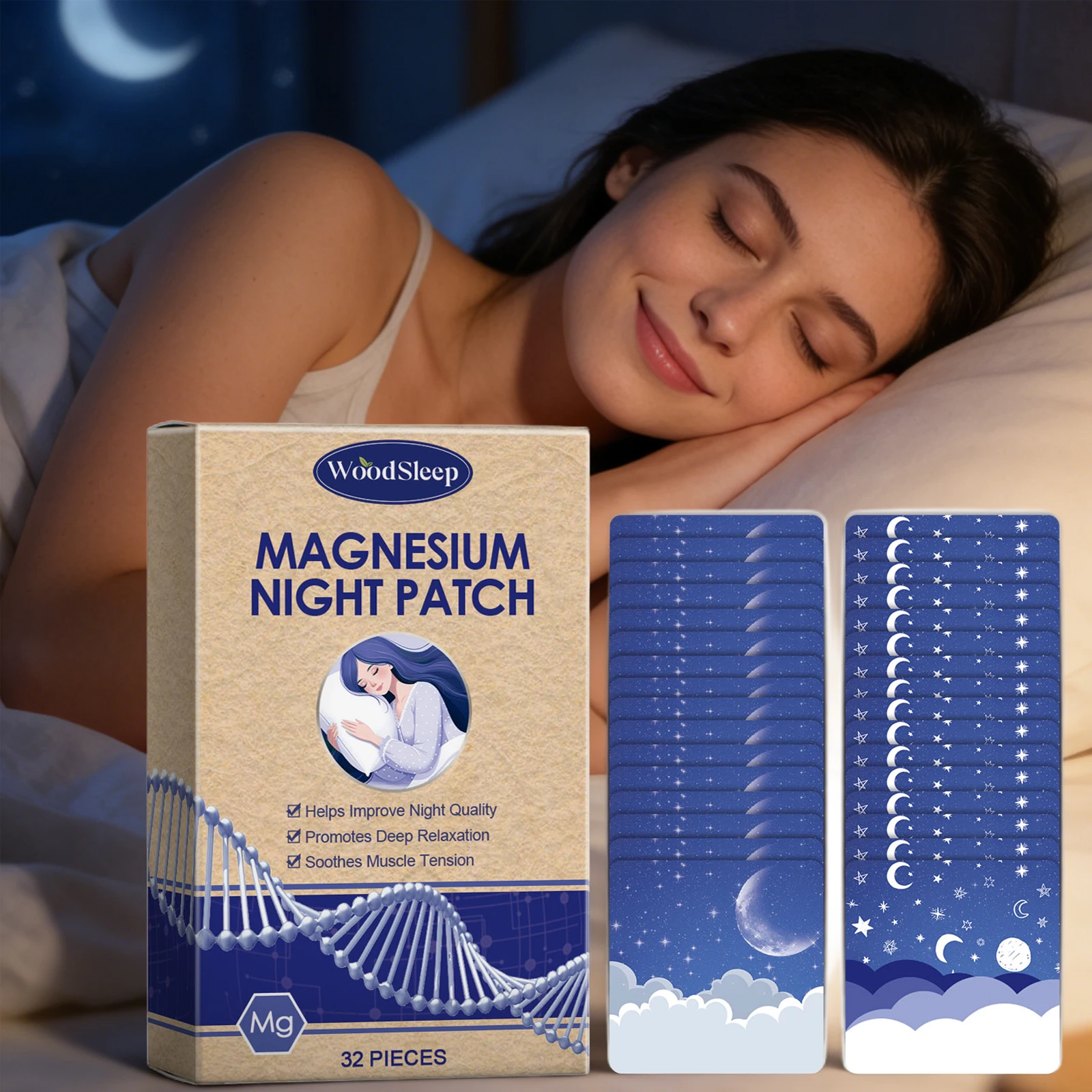 Magnesium Sleep Patches Insomnia Treatment Stress Anxiety Fatigue Relief Relaxation Lavender Fragrance Magnesium Chloride Patch