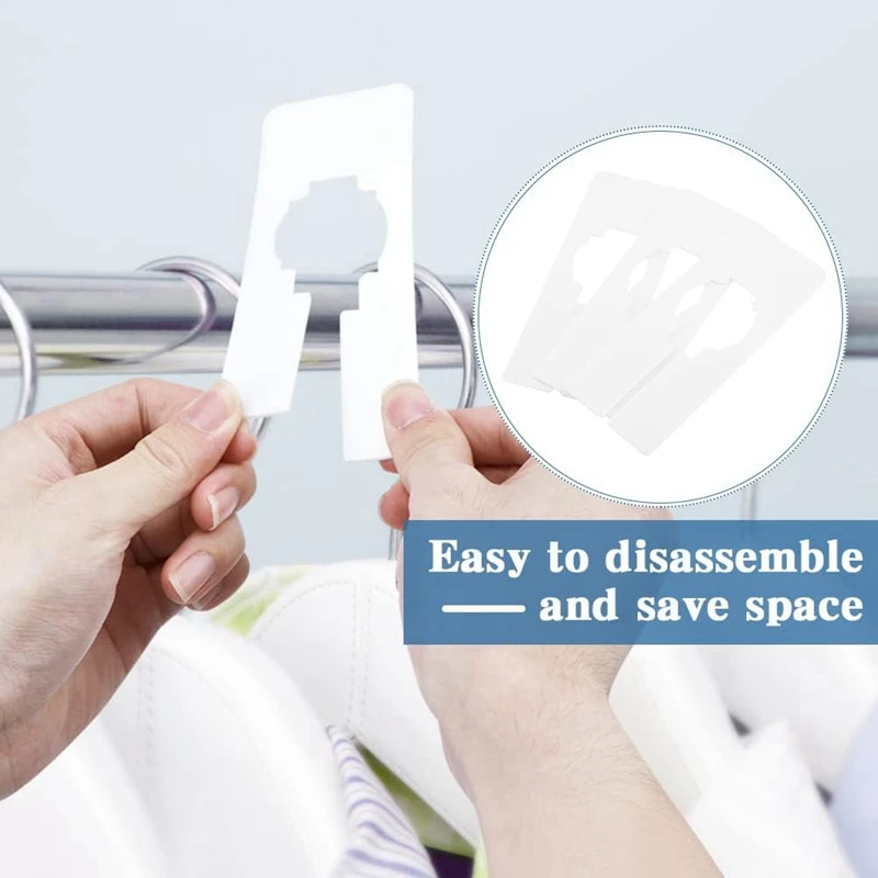 Clothing Dividers, 50 Pcs White Rectangular Hanger Organizer for Clothes Storage, Writable & Reusable Size Labels-A27R
