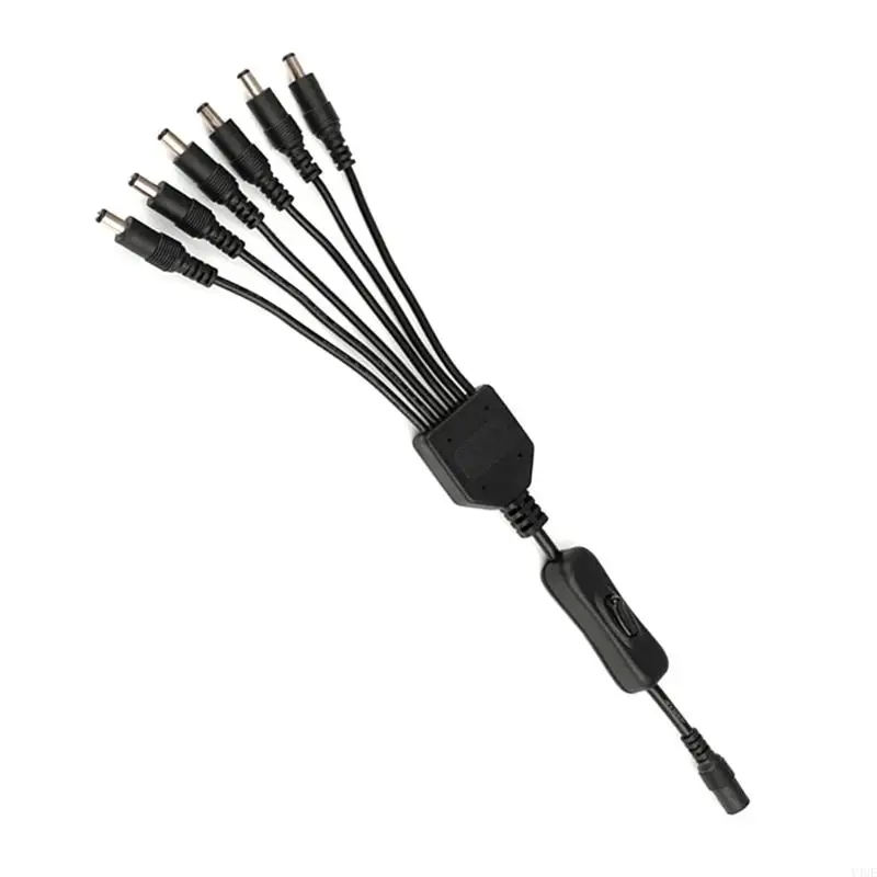 y4ue DC5.5x2.1mm 1 أنثى إلى 2/3/4/5/6 الذكور ON/OFF COBIL