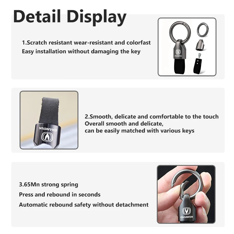 For Changan Luxury Men Women Suede/Metal Key Chain Fashion Keychain Key Ring Holder CS75 CS15 CS95 CS35 PLUS CS55 CS85 Alsvin