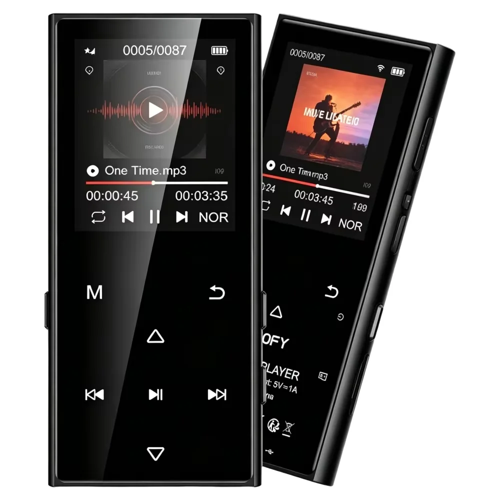 

128GB Kids MP3 Player Bluetooth 5.3 1.8 Inch Screen HiFi Music Player Built-in Speaker FM Radio Voice Recorder