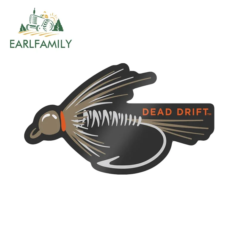 EARLFAMILY 13cm x 7.6cm Dead Drift Retro Badminton Car Sticker Fishbone Bumper Waterproof Decal Funny Motorcycle Racing Decor