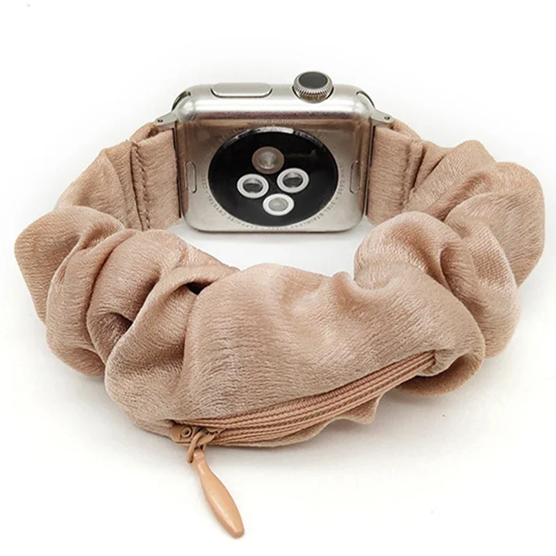 Scrunchies Elastic Band for Apple Watch 7 6 SE 5 4 Strap for Iwach 40mm 44mm 42mm 38mm 45mm 41mm 49mm Women Bracelet Fashion