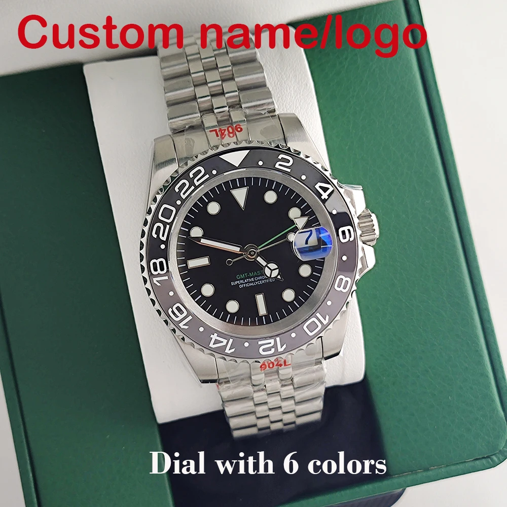 

40mm men's watch GMT automatic mechanical watch NH34 Japanese original movement stainless steel watch