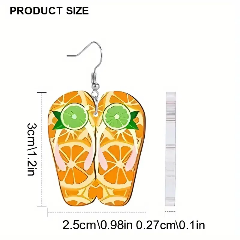 Ocean Style Drop Earrings Women Acrylic Faux Flip Flops Design Seaside Casual Party Accessories Perfect Summer Vacation Jewelry