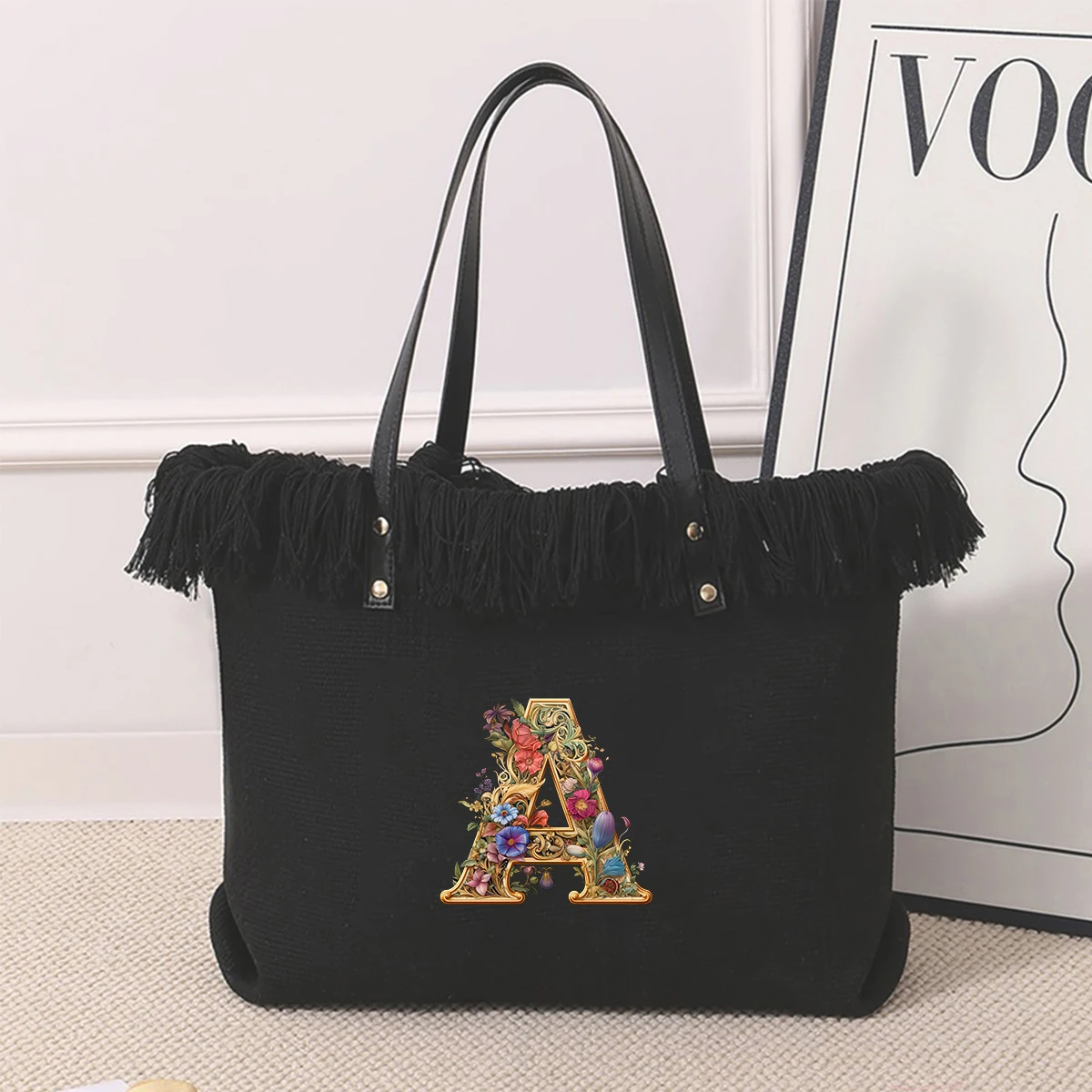 

1PC new bohemian-style big handbag, large capacity beach bag for summer, upgraded tote bag, shoulder bag for commuting, featurin