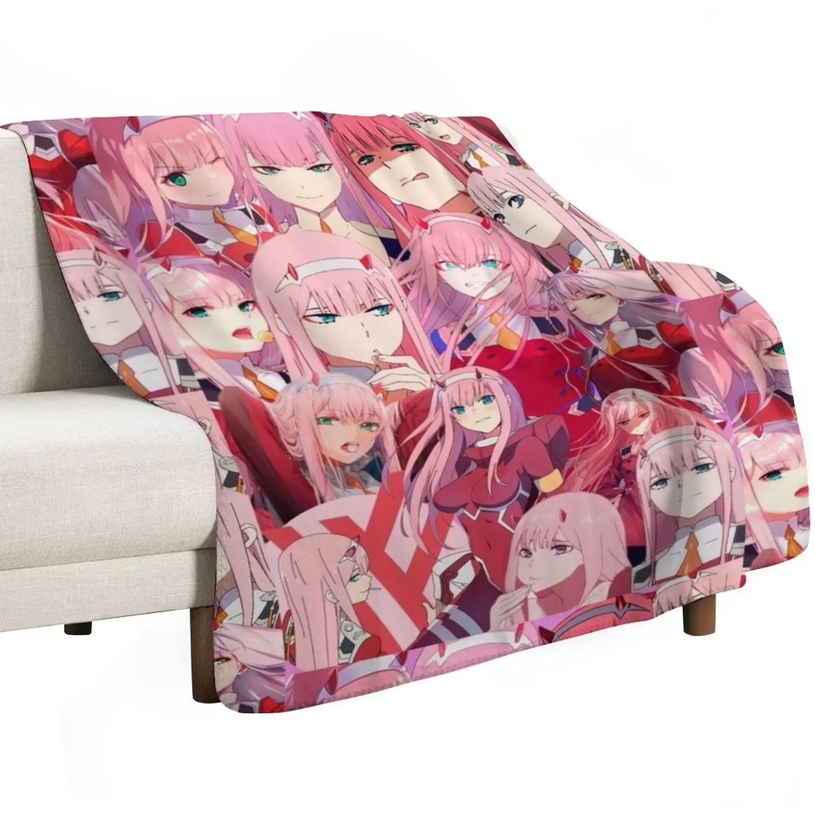 Zero Two collage Throw Blanket Lightweight Warm Blanket for Travel Camping