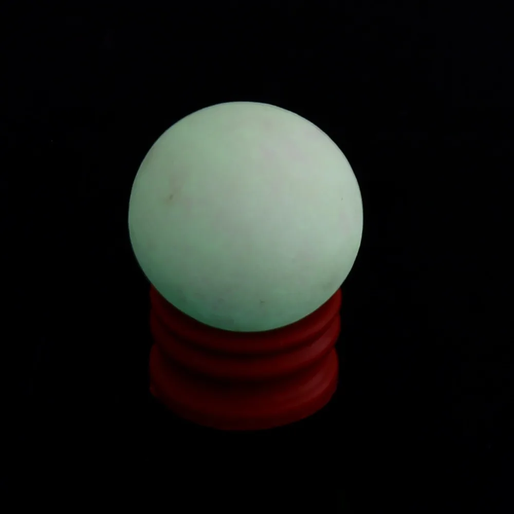 35mm Glow In The Dark Sphere Quartz With Base Stand Luminous Crystal Ball White Green Luminous Crystal Ball Display Decoration