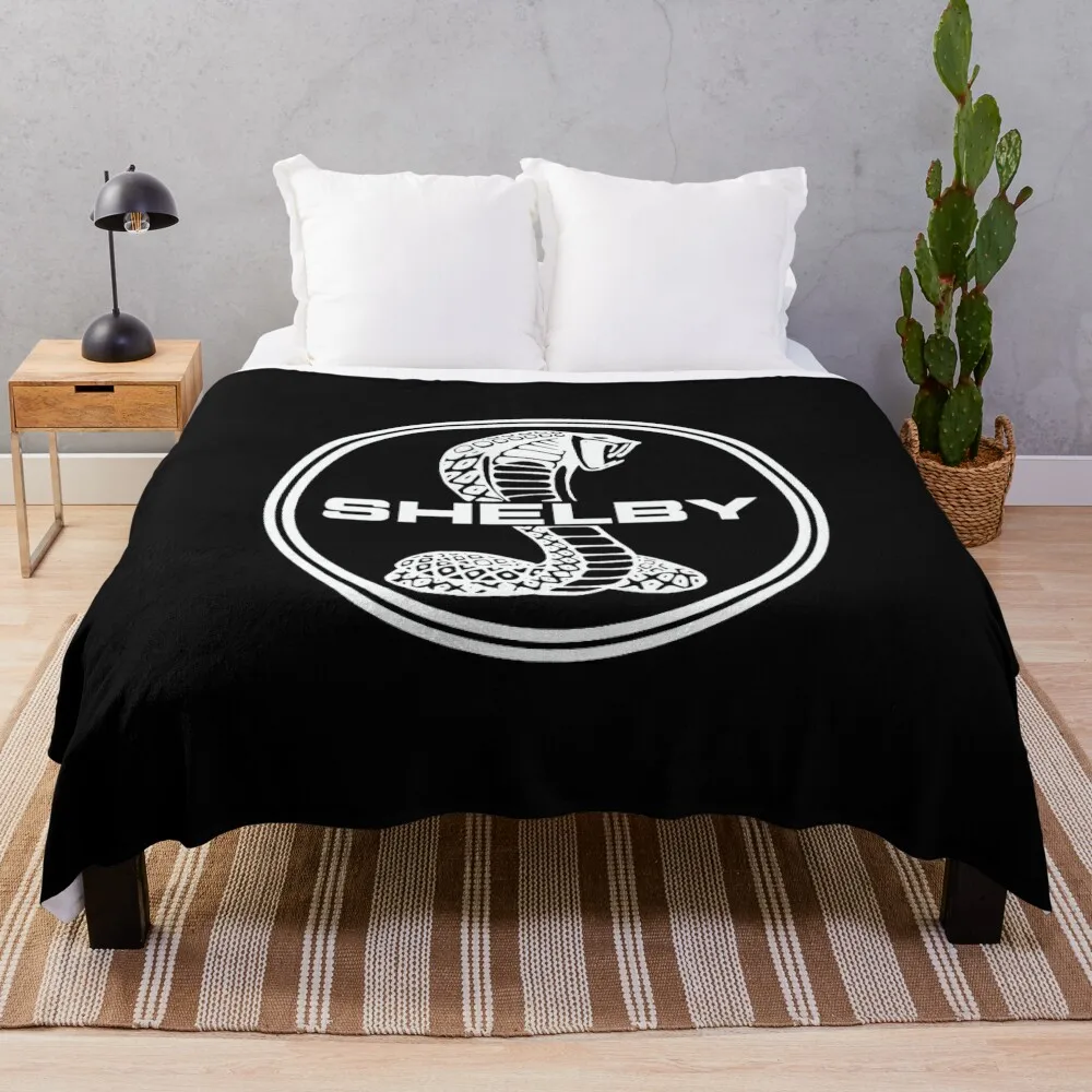 White Shelby Mustang Logo Throw Blanket for sofa Thermals For Travel manga Blankets