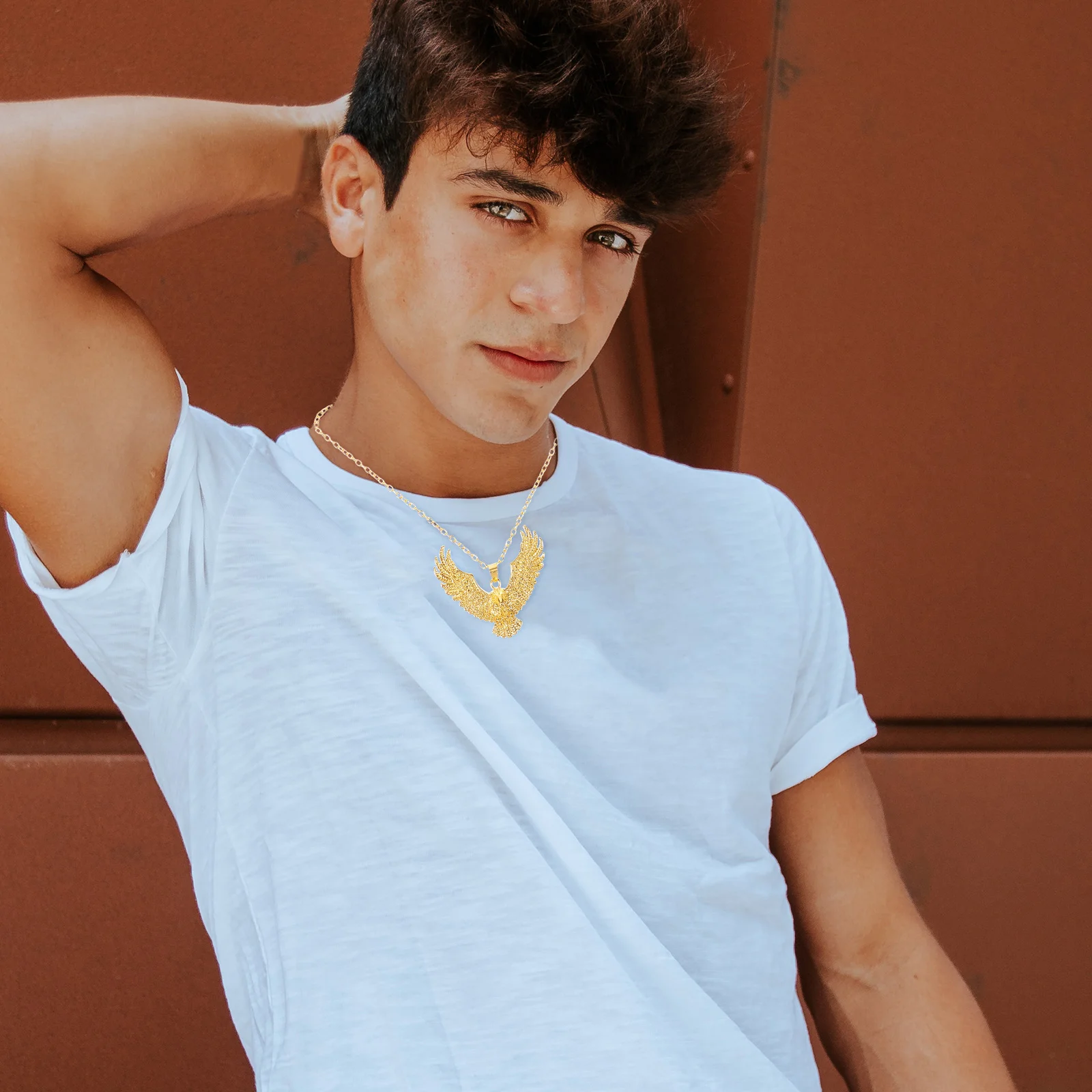 

Eagle Necklace For Men Alloy Pendant Chain Necklace Lightweight Rust-Resistant Jewelry Gift For Boys Father'S Day