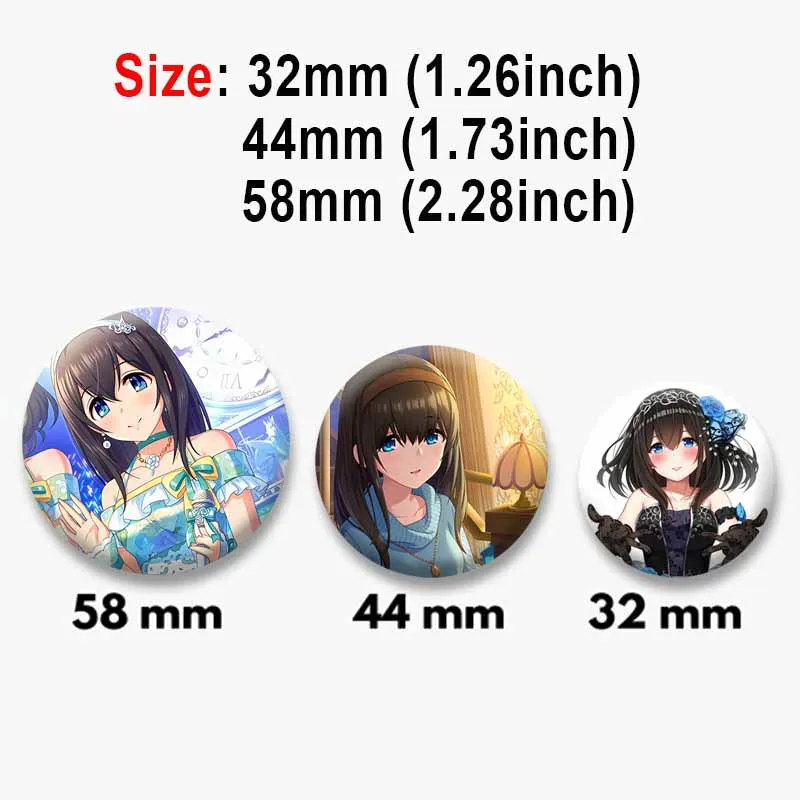 Game The Idolmaster Lapel Pins Fumika Sagisawa Tomo Fujii Cartoon Brooches Handmade Virtual Singer Badge Backpack Decor Jewelry