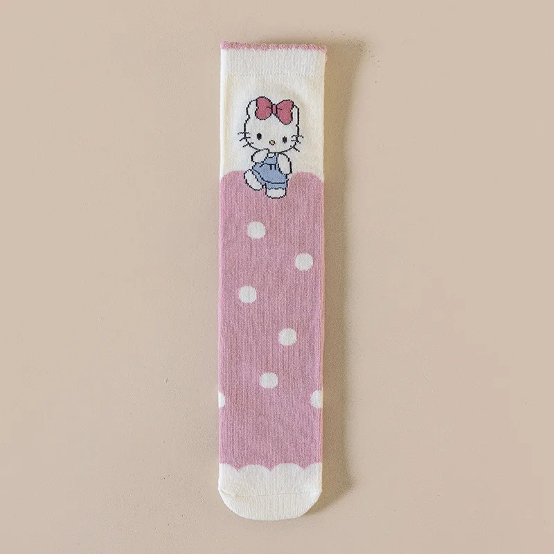 

New For Kt Socks Cartoon Girls Kawaii Warm Calf Socks Autumn and Winter Stockings Category A Anti-Mosquito Cotton Socks Gift