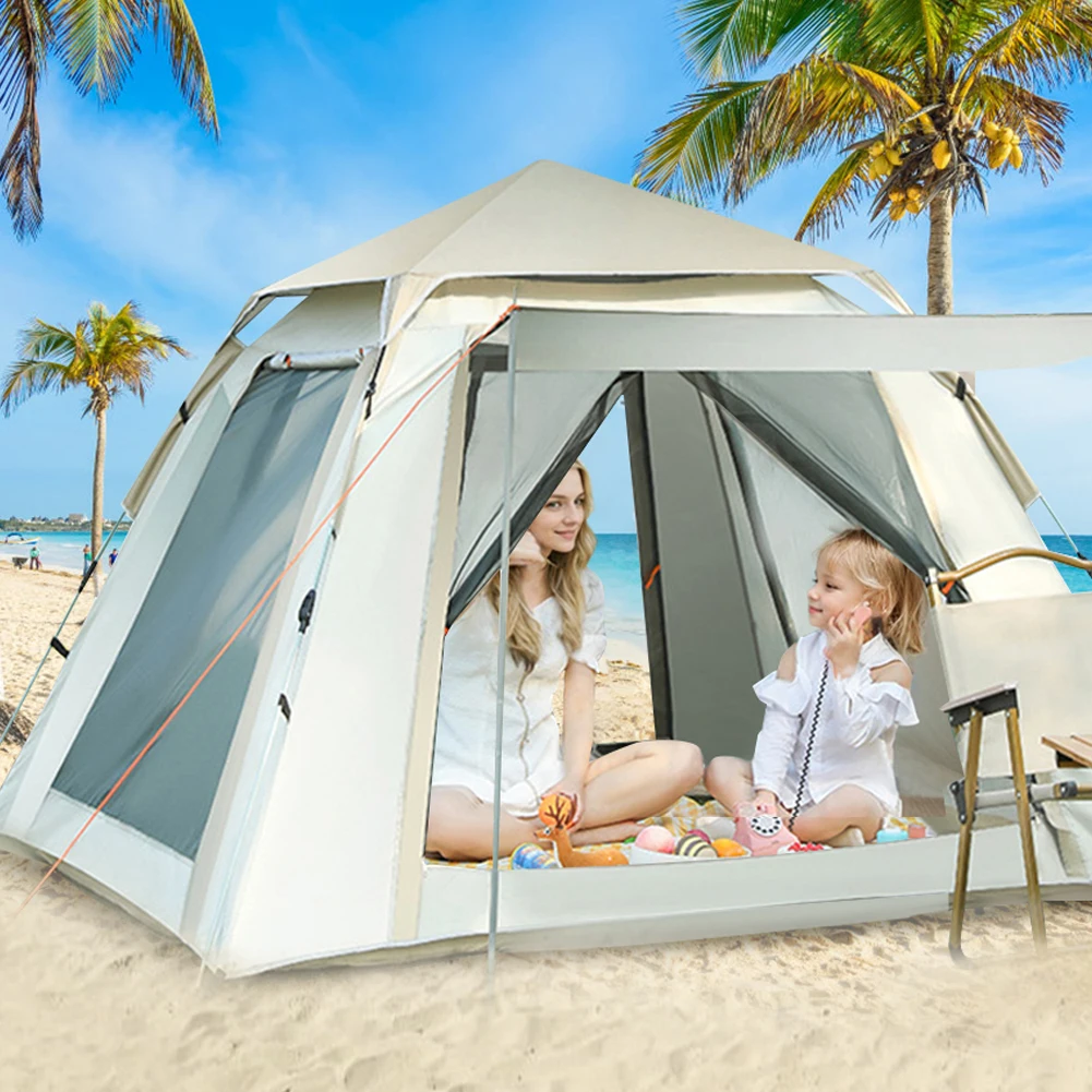 

Легкие автоматические палатки для кемпинга с двумя входами, водонепроницаемые, быстрораскладывающиеся, для походов и путешествий