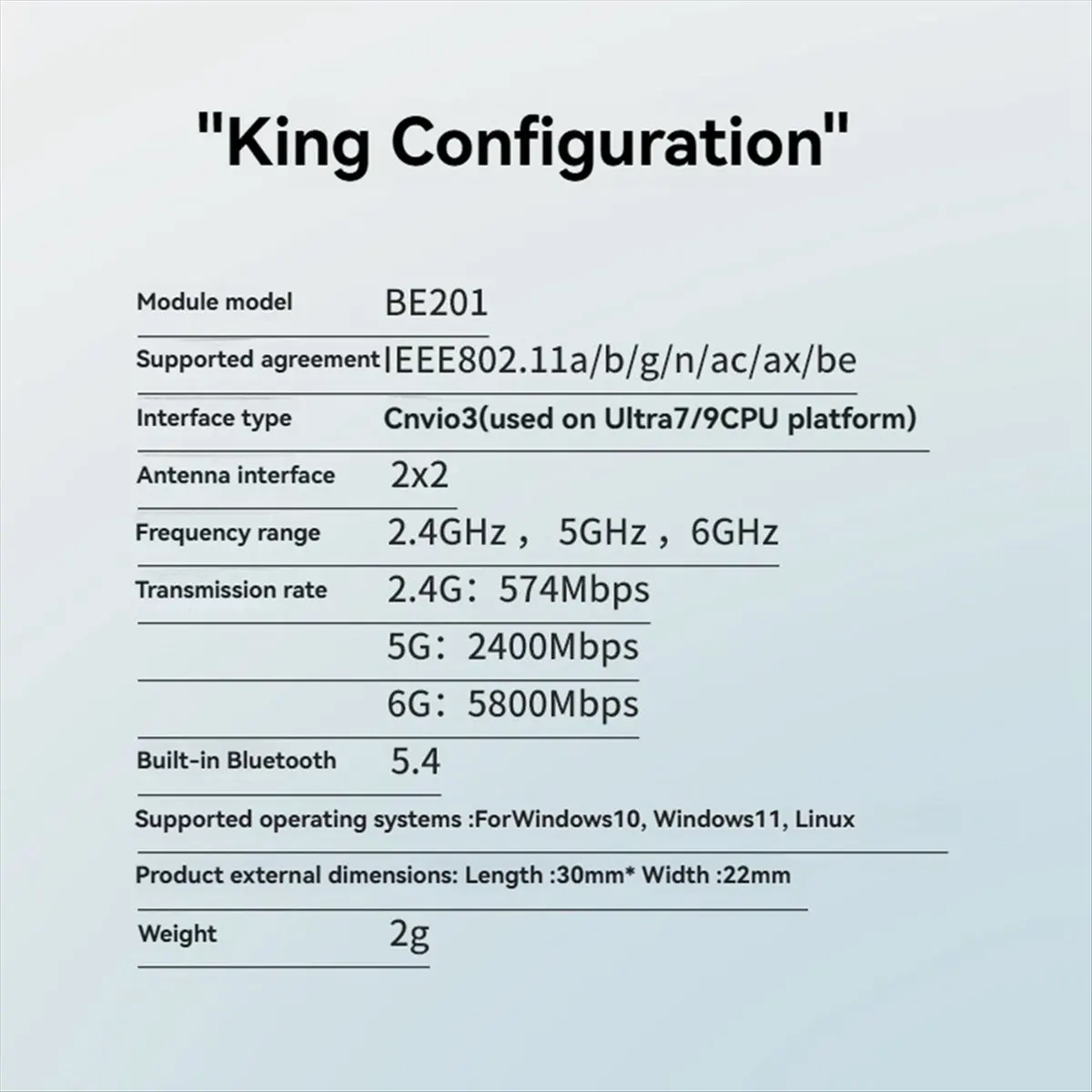 DT81 BE201 BE201NGW WIFI7 Card M.2 Cnvio3 8774Mbps Tri-Band BT5.4 Wireless WIFI Module for Win10/11 64-Bit with Antennas