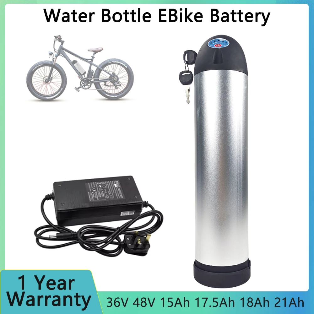 Water Bottle E-bike Battery 36V 21Ah 48V 17.5Ah L415mm li-ion Down Tube Frame Battery for 250W-1500W motor