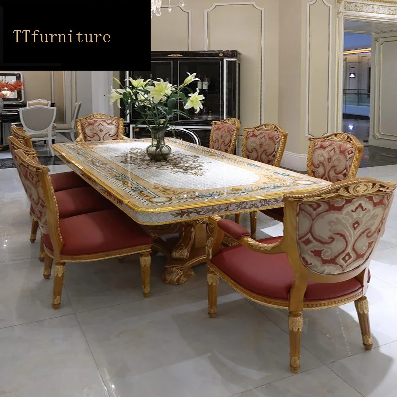 Modern Style Italian  royal100% Solid Wood Italy Luxury Dining Table jx138