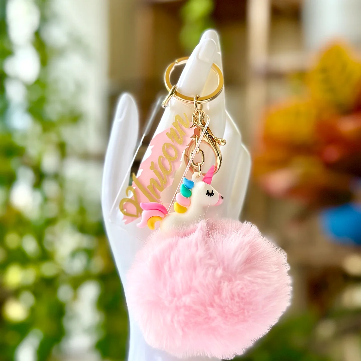Personalized Unicorn Keychain: Plush Toy Puff, Free Stickers