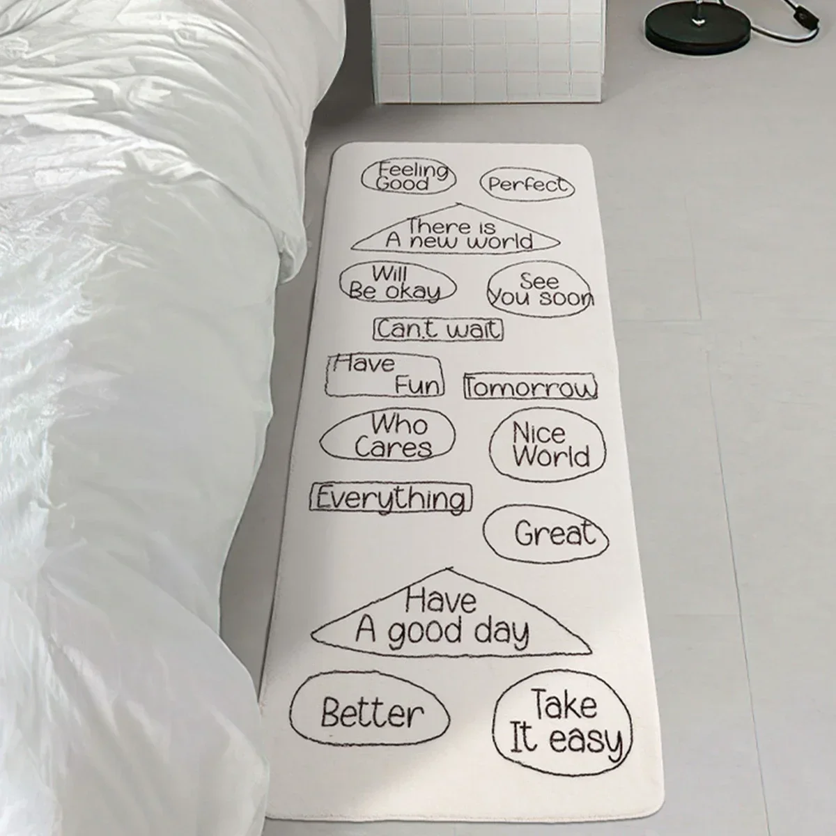 

Bedroom Carpet Bedside Long Strip Foot Mat Imitation Cashmere Rug Non-slip Living Room Fluffy Soft Floor Mats Home Decoration