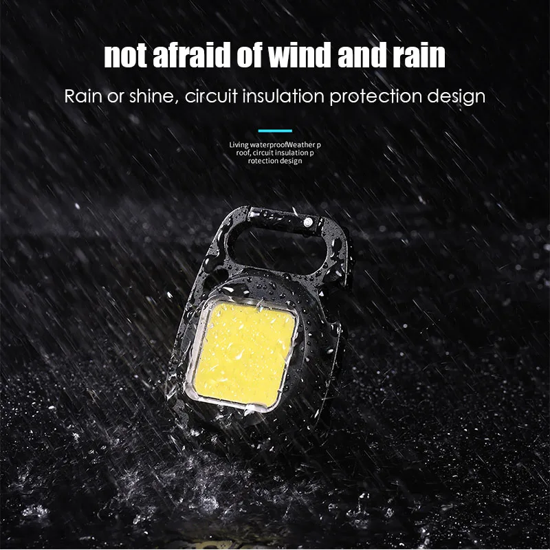 Luz Brillante Mini linterna para reparación de motocicletas portátil multifuncional Cob Luz de inundación recargable llavero Luz
