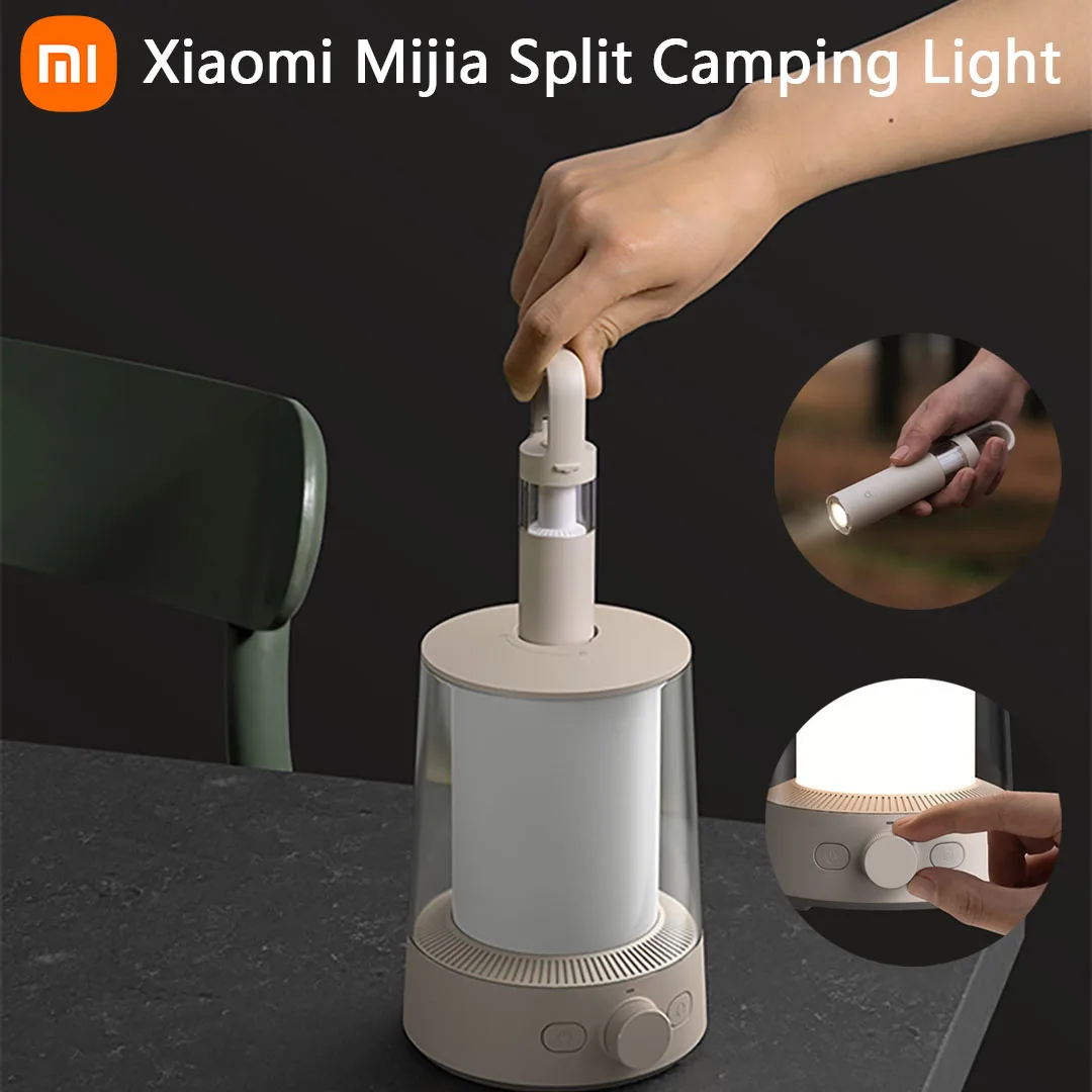 

Xiaomi Mijia Split Camping Light 2 в 1, фонарик, окружающий свет, походный светильник, походные фонари, приложение Mi Home, умное управление MJLYD001Q