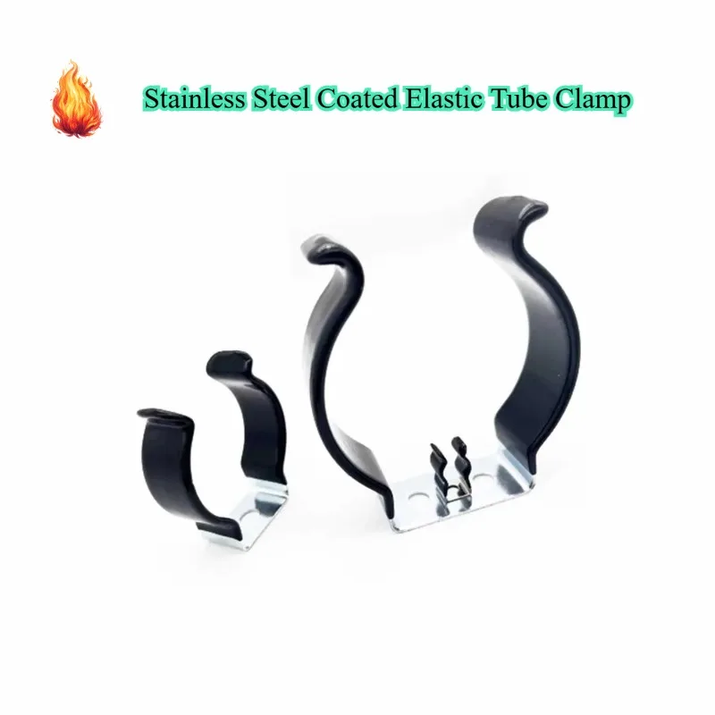 Stainless Steel Coated Elastic Tube Clamp U Clip Holder Fixed Bracket Heating Spring Plate Quartz Tube Clamp