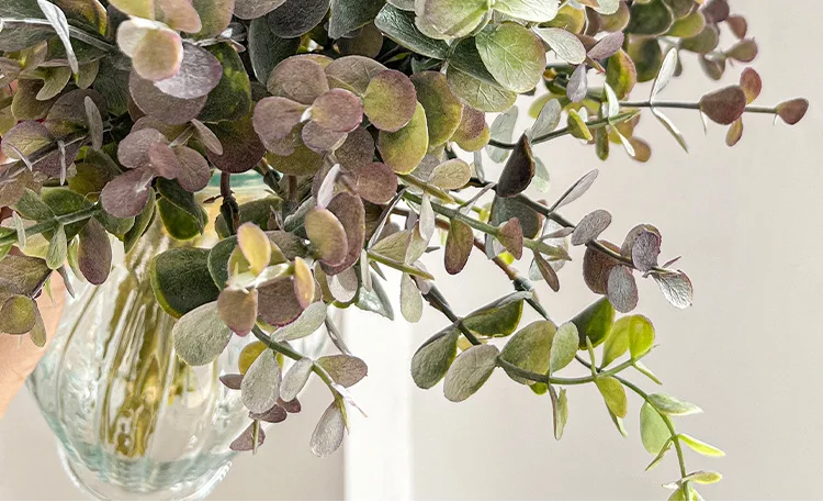 6 Zweig 36 Köpfe Eukalyptusblatt Künstliche Pflanzen Blumenstrauß für Wohnzimmer Dekoration Braut Hochzeit Vasen Blumen Blumenstrauß Dekor – Detail 15