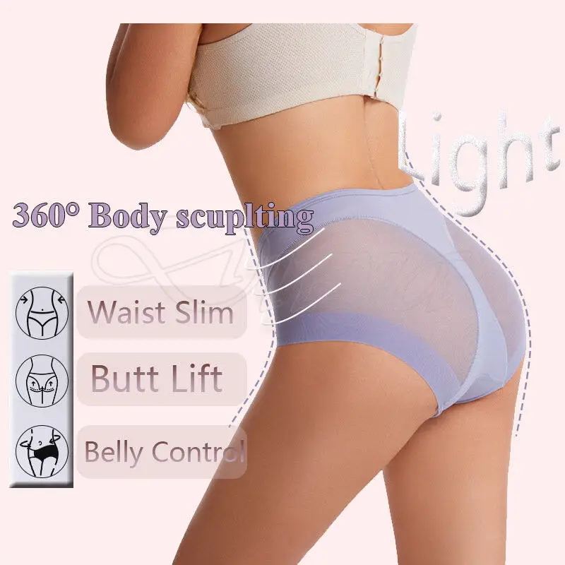 Breathable Mesh Intimates Body Shaping Panties Female Pants High Elastic Control Brief Slimming Belly Shaper Underwear