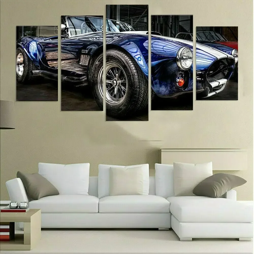 No Framed Ford Shelby Cobra Mustang Gt500 5 pieces Home Decor Modular Pictures Modern Canvas Paintings Printed Wall Art