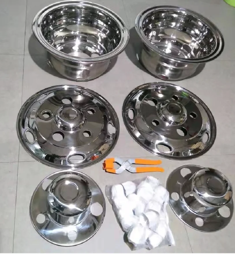 Truck& bus 17.5 stainless steel wheel cover universal 22.5 inch hubcups exterior accessories