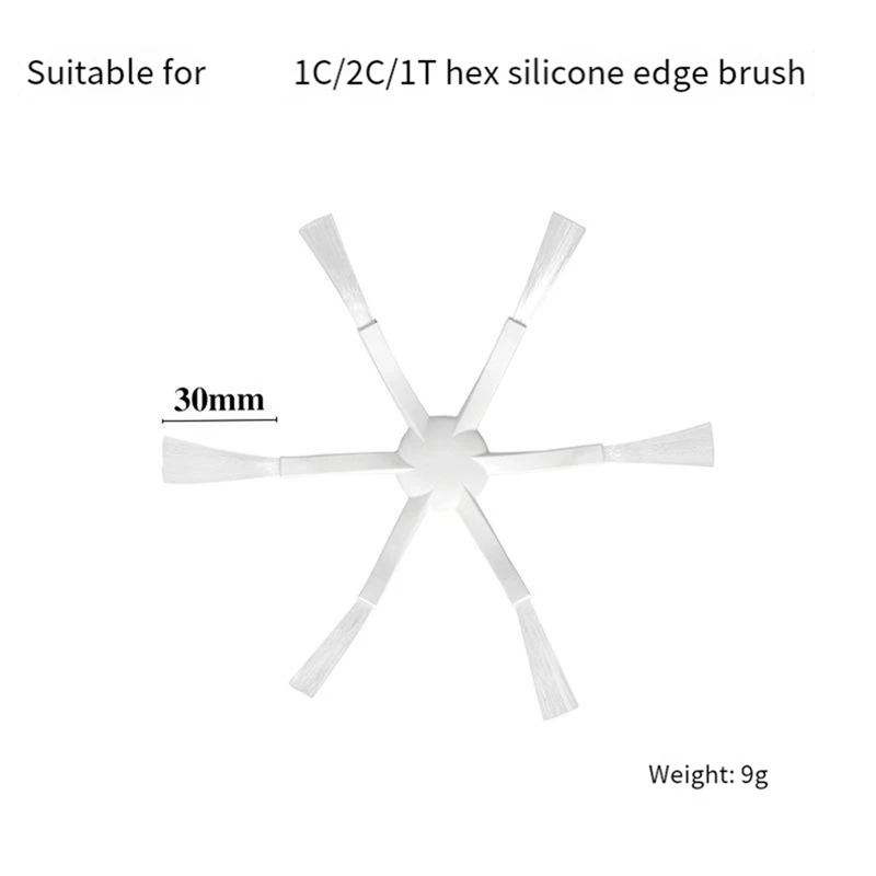 4 Stück sechseckige Seiten bürste für Xioami Mijia 1c/2c/1t Dreame D9/F9/S10 Ersatz