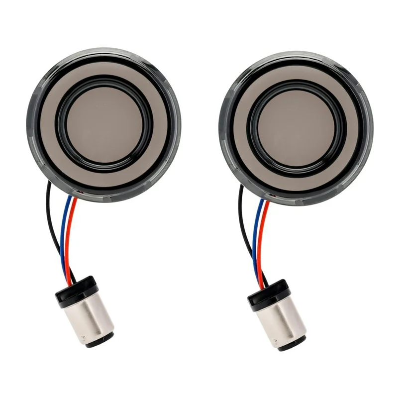 1Pair 1157 Bullet-Style Smoked LED Turn Signal Light for Sportster XL883 X48 1200 Dyna Steering Lamp