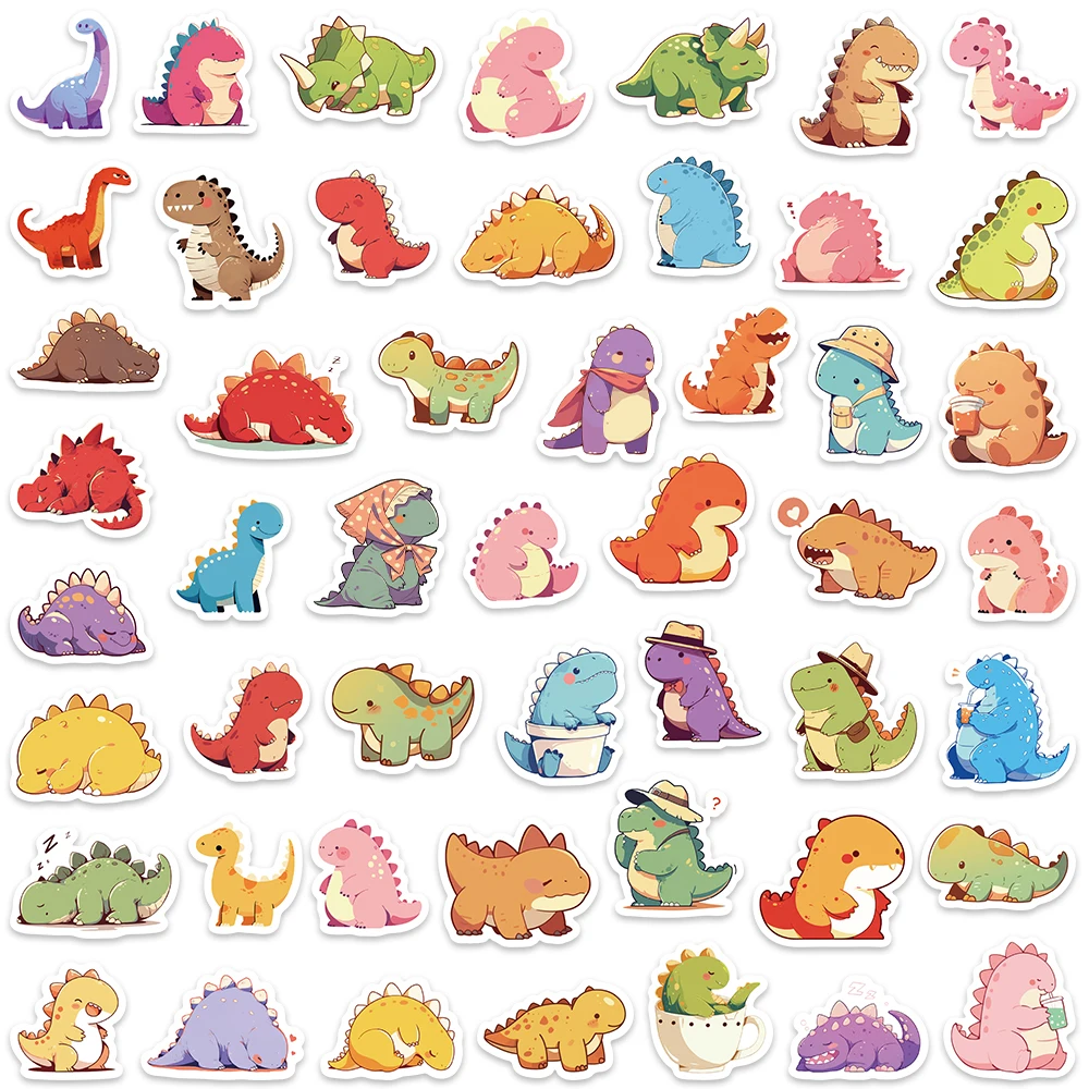 100pcs Kids Students Reward Decals Cute Cartoon Dinosaur Stickers For Luggage Laptop Guitar Phone Waterproof Vinyl Decals