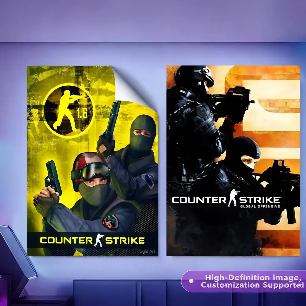 HD Canvas Poster Crease Free Waterproof, CSGO C-Counter-Strike Global Offensive-S Painting Calligraphy for All Space Wall Decor
