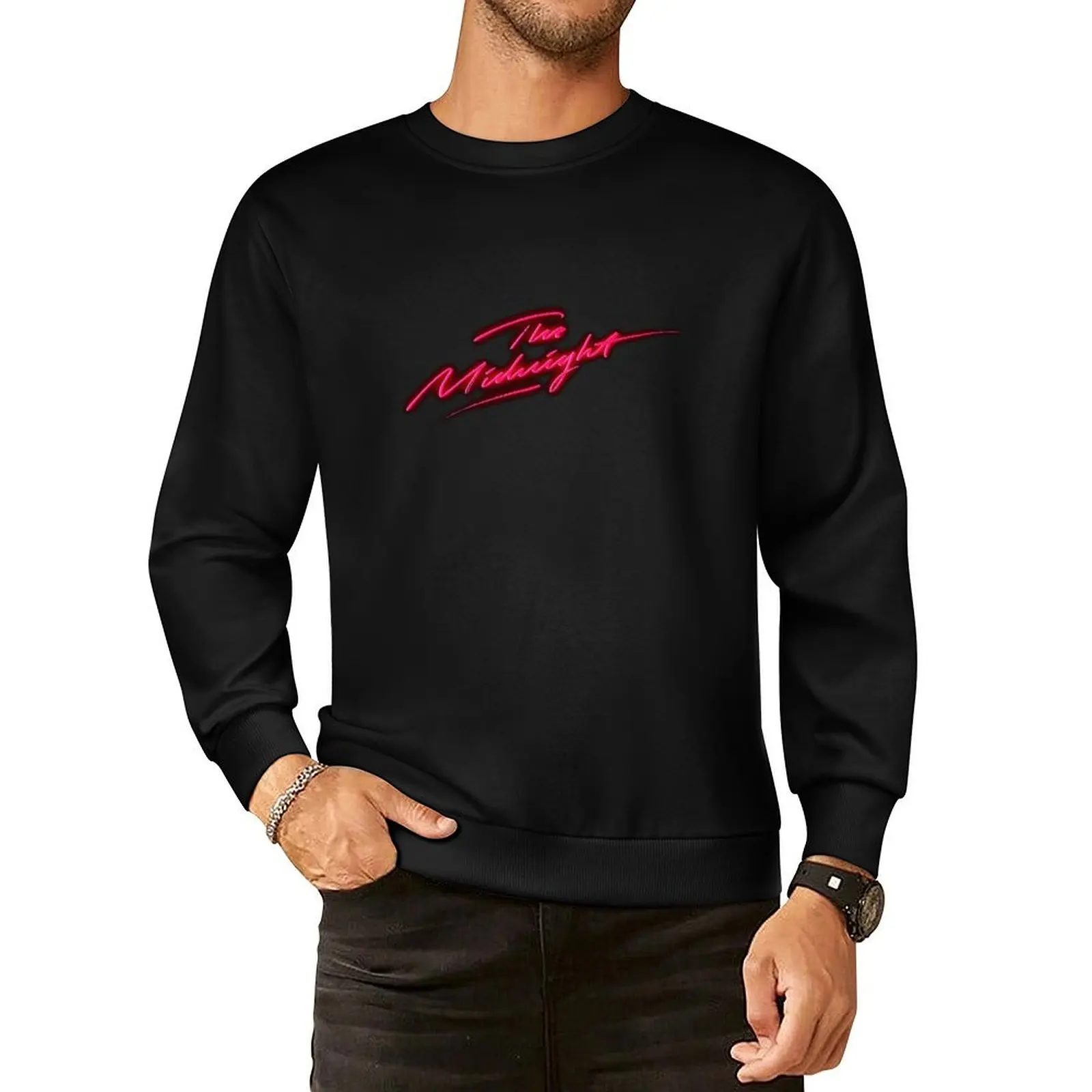 

The Midnight Neon Pink Logo Pullover Hoodie men's coat men's clothes men clothing new sweatshirts