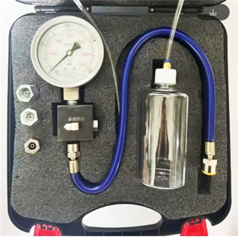 

400Mpa Diesel Pump Plunger Pressure Gauge with 1800bar Pressure Relief Valve Fuel Pump Piston Repair Test Tool Kit