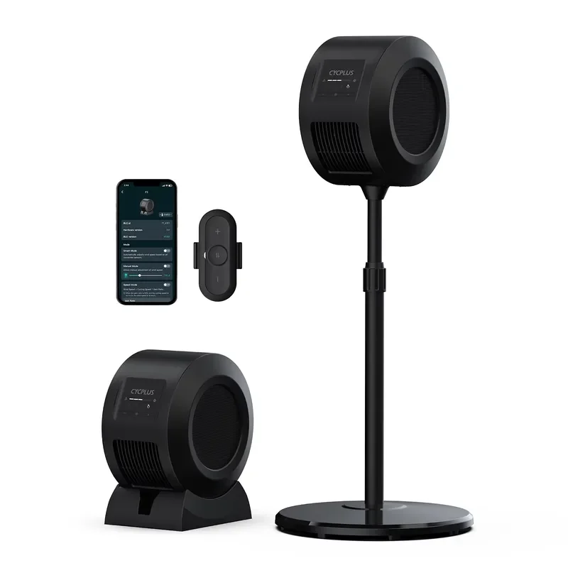 CYCPLUS High Power Electric Smart Ground Base Installation and Standing Ventilation Fan for Indoor Cycling and Fitness