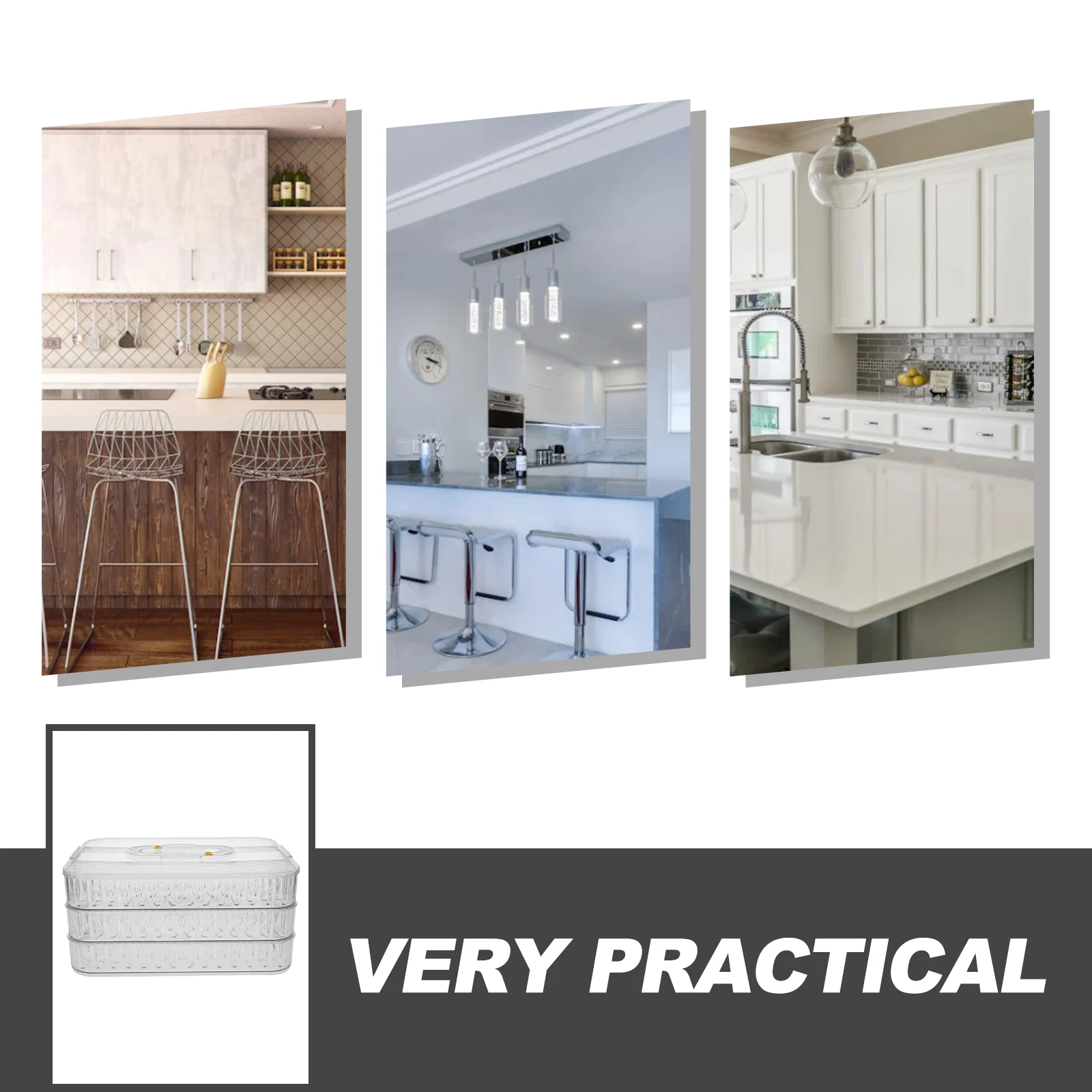 

Fridge Meat Container 3 Layers Transparent Bacon Storage Box Refrigerator Food Organizer Dumpling Tray Kitchen Storage Solution