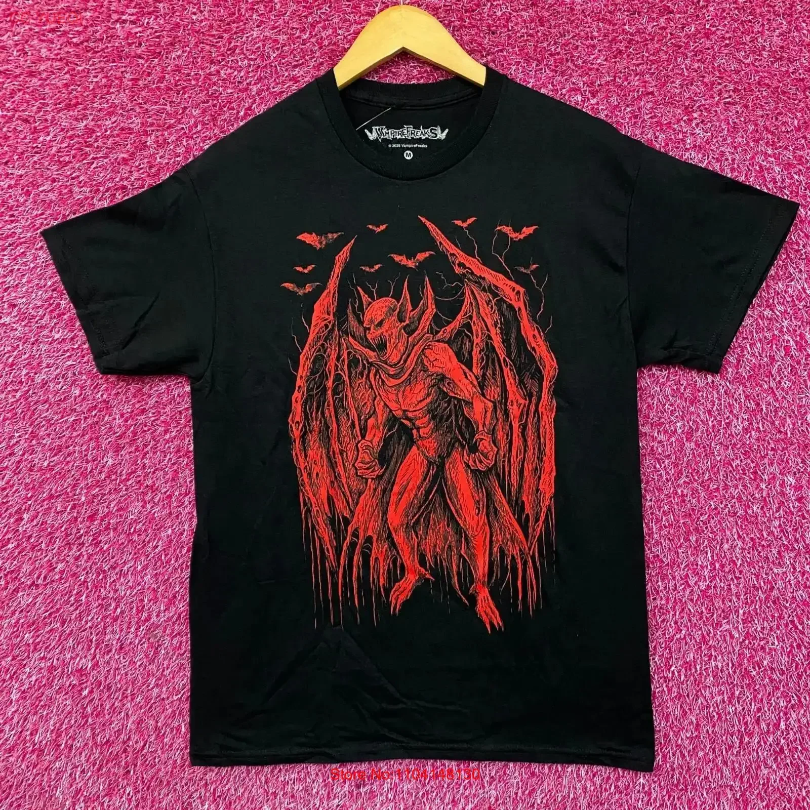 Vampire Freaks Jersey Devil Design T Shirt Medium vintage Washed Casual graphic homme fashion Breathable Versatile