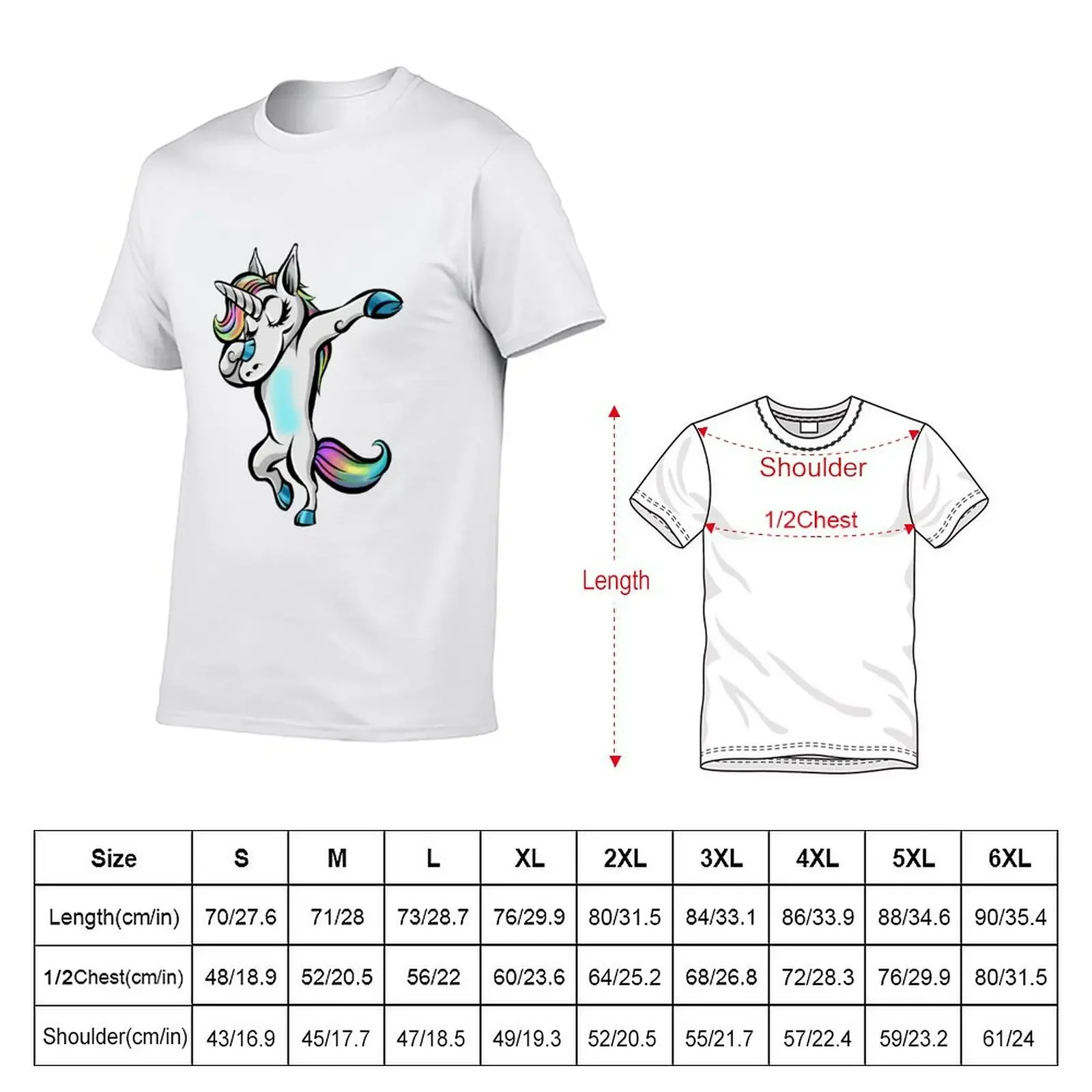 Cute Dabbing Unicorn - Rainbow Dab Unicorn T-Shirt anime t shirts Clothing Short sleeve tee men