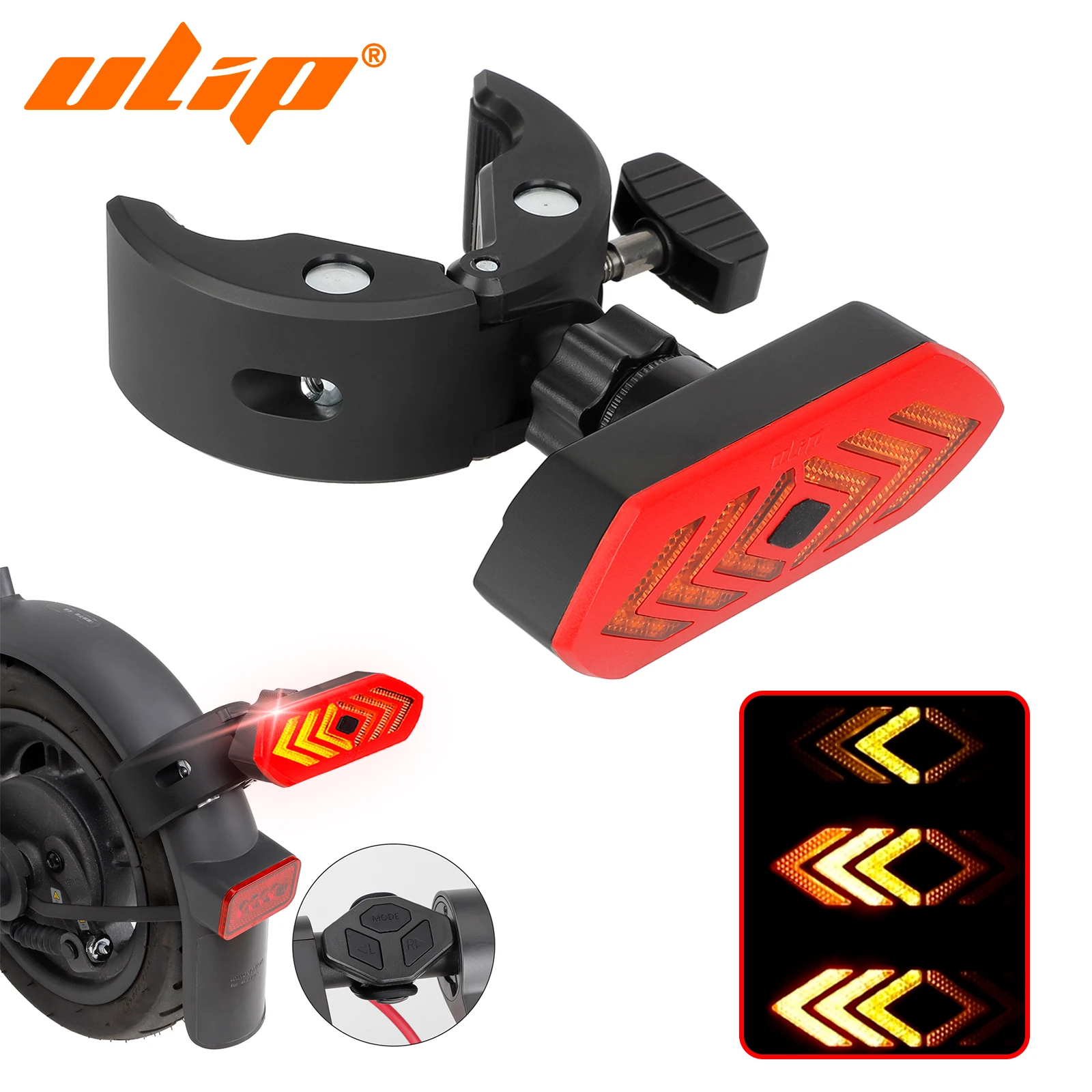 

Ulip Turn Tail Light Parts For Electric Scooter/Bicycles/E-bikes Adjustable Rear Fender USB Rechargeable Turn Signal Accessories