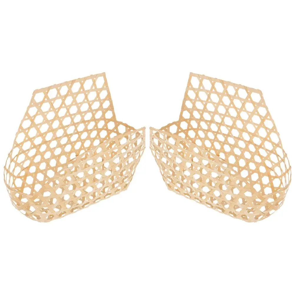 

2 Pcs Handwoven Bamboo Decorative Baskets for Picnic Camping Gardening Wedding Rattan Storage Vegetable Fruit Garden Harvest