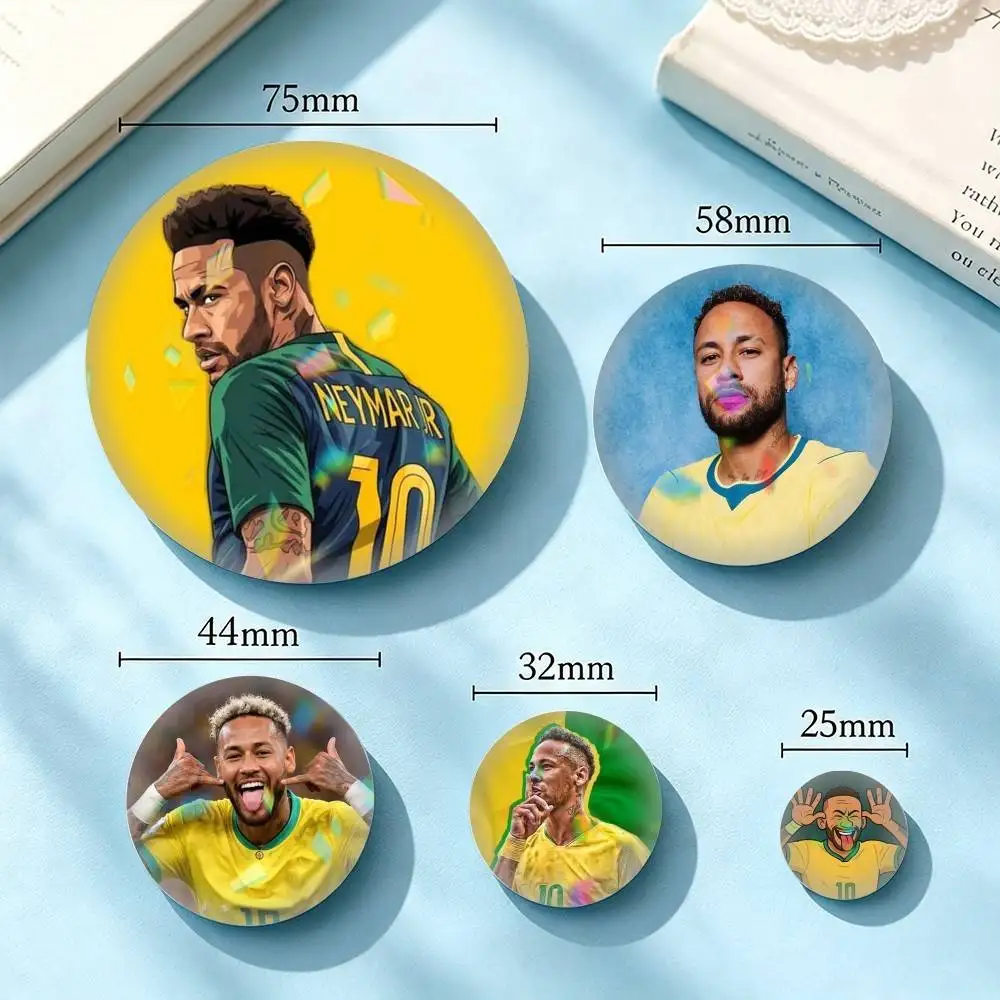 Neymar-R Football Sport-S 25mm 32mm 44mm 58mm 75mm Brooches Badges Pins for Accessories Gift