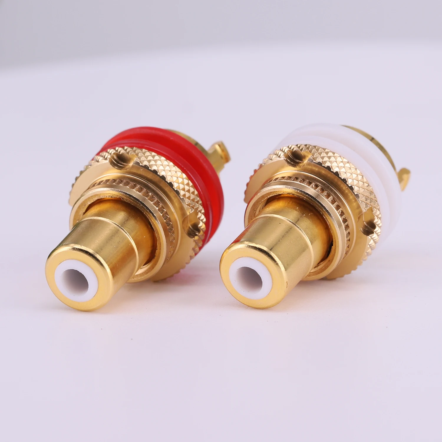 EIZZ Gold Plated Brass RCA Jack Female Socket Connector For HiFi Audio Video TV CD AMP Signal Panel Chassis Mount EZ-107