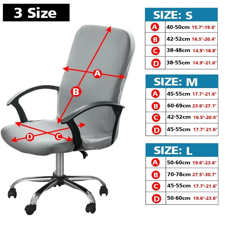 S/M/L Size Stretch Office Chair Cover Computer Seat Cover Gaming Desk Chair Cover for Home Hotel Anti-Fouling Removable 1pc