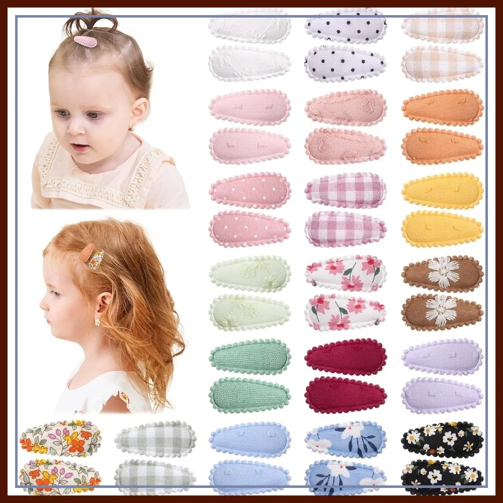40 Pcs Toddler Hair Clips with Flower Patterns - 1.5" Mini Snap Barrettes for Baby Girls Infants