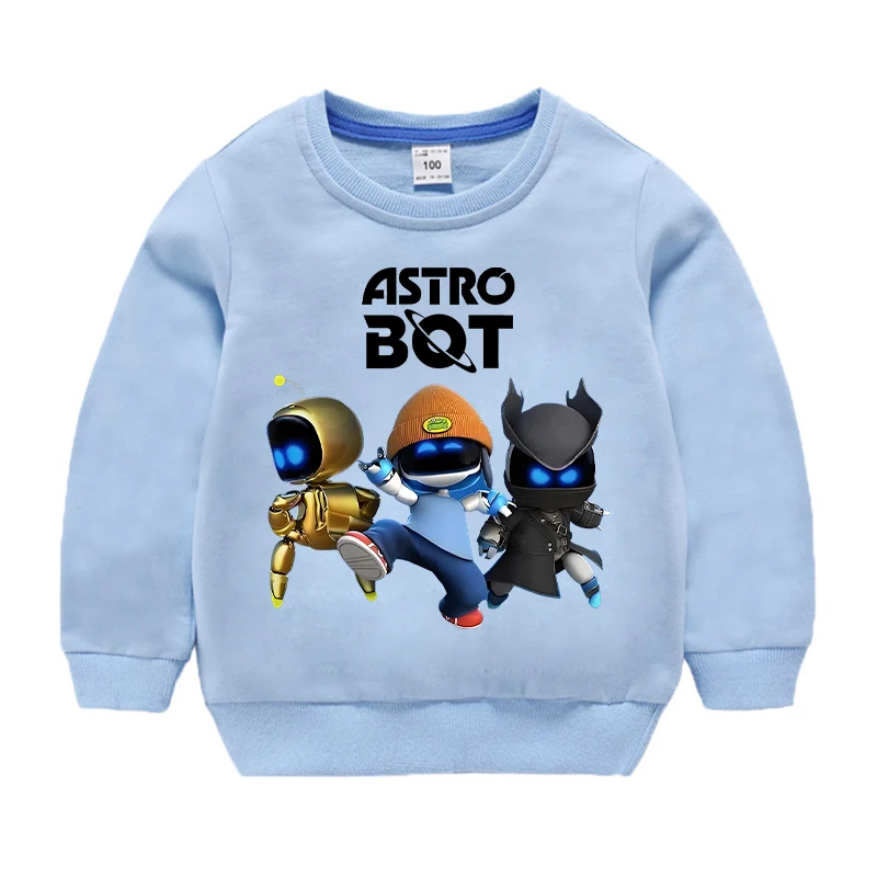 Astro Bot Hoodie for Children Cartoon Anime Cute Round Neck Sweatshirt Boys Girls Autumn Fashion Hip Hop Clothing Kids Clothes