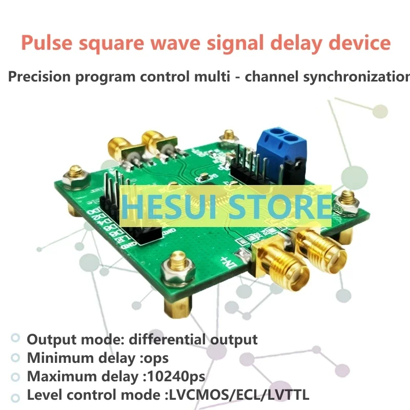 High precision pulse square wave signal delay device circuit module ps level precision program control multi-channel synchroniza